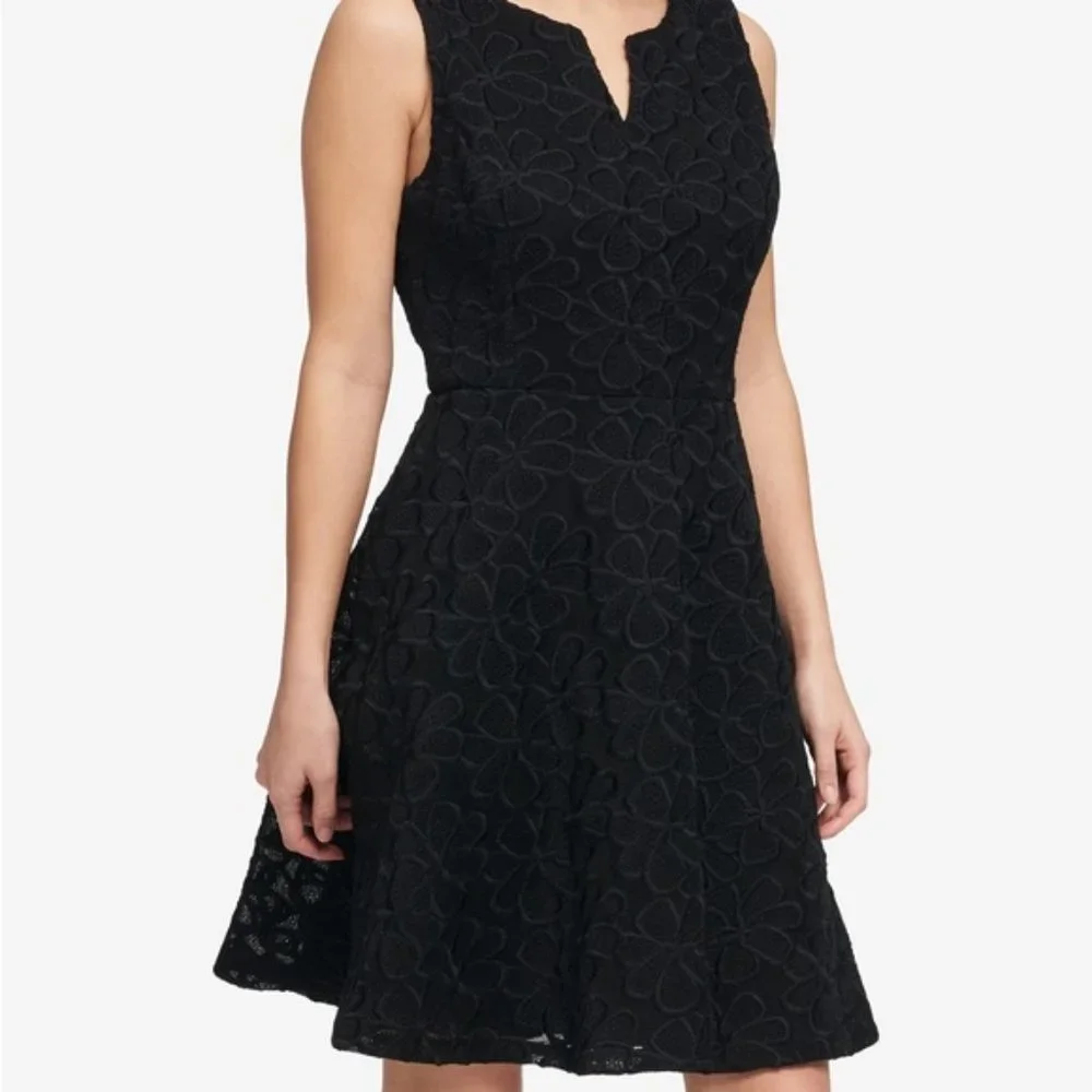 New Donna Karen New York Fit & Flare Floral Dress - Picture 1 of 14